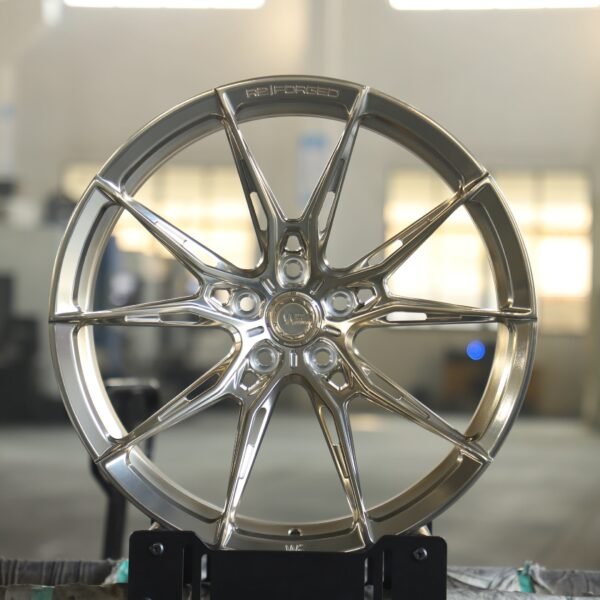 Audi RS3 wheels – Side-Milled Transparent Gold 5 Y-Spoke (WF R2-Style), front view