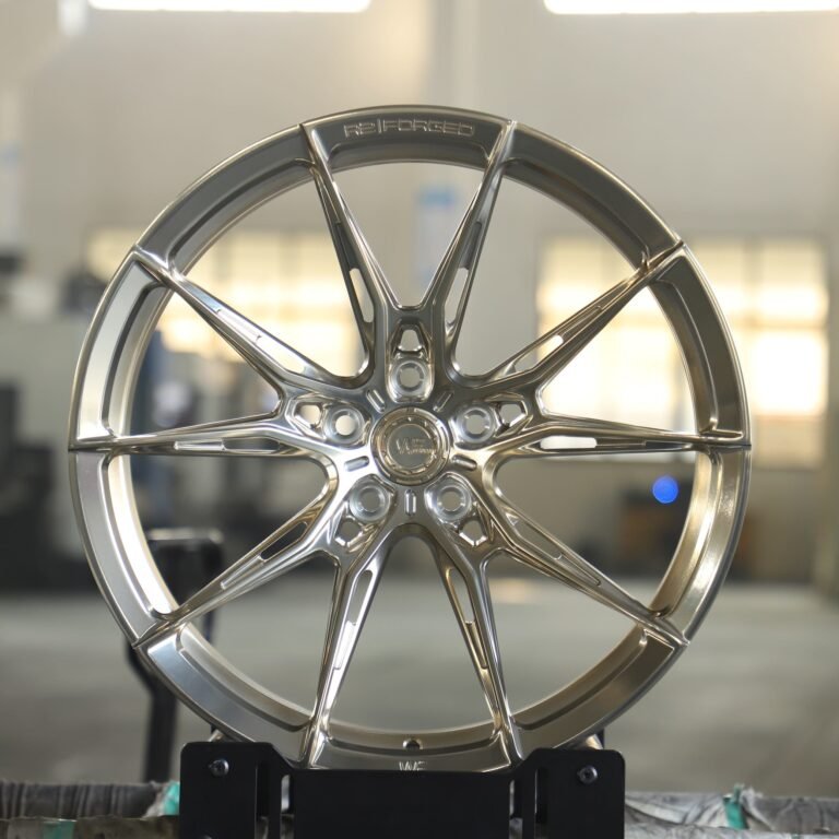 Audi RS3 wheels – Side-Milled Transparent Gold 5 Y-Spoke (WF R2-Style), front view