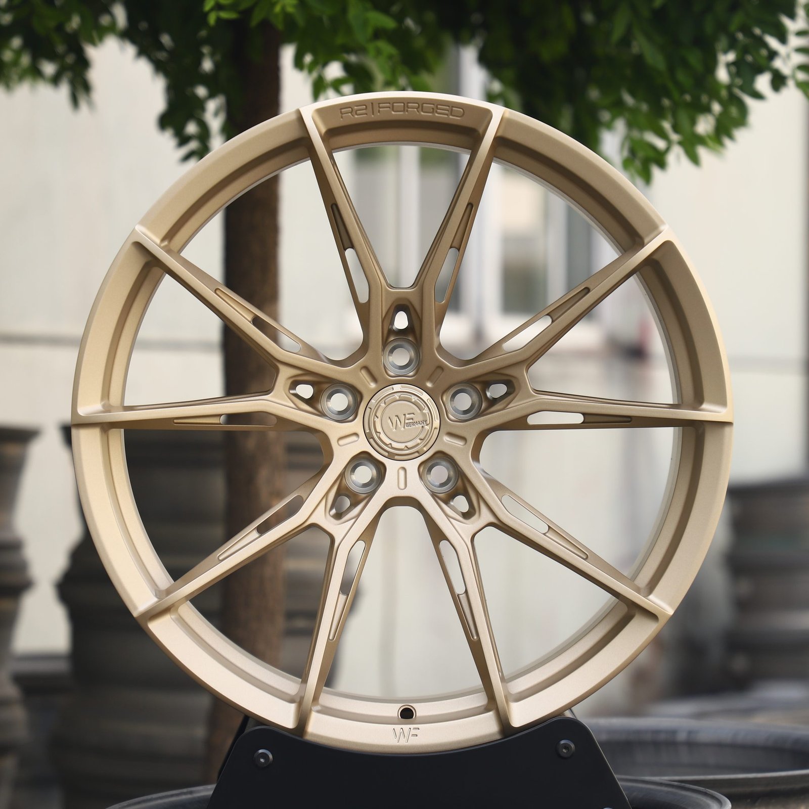 Audi RS3 wheels – Titanium 5 Y-Spoke Side-Milled (WF R2-Style), front view