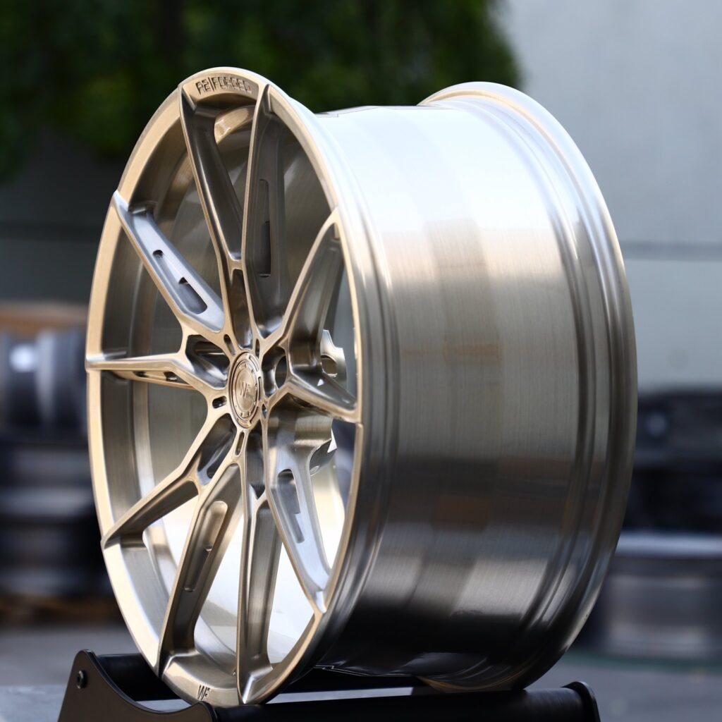 5x112 wheels – Transparent Gold Custom (WF R2-Style), side view