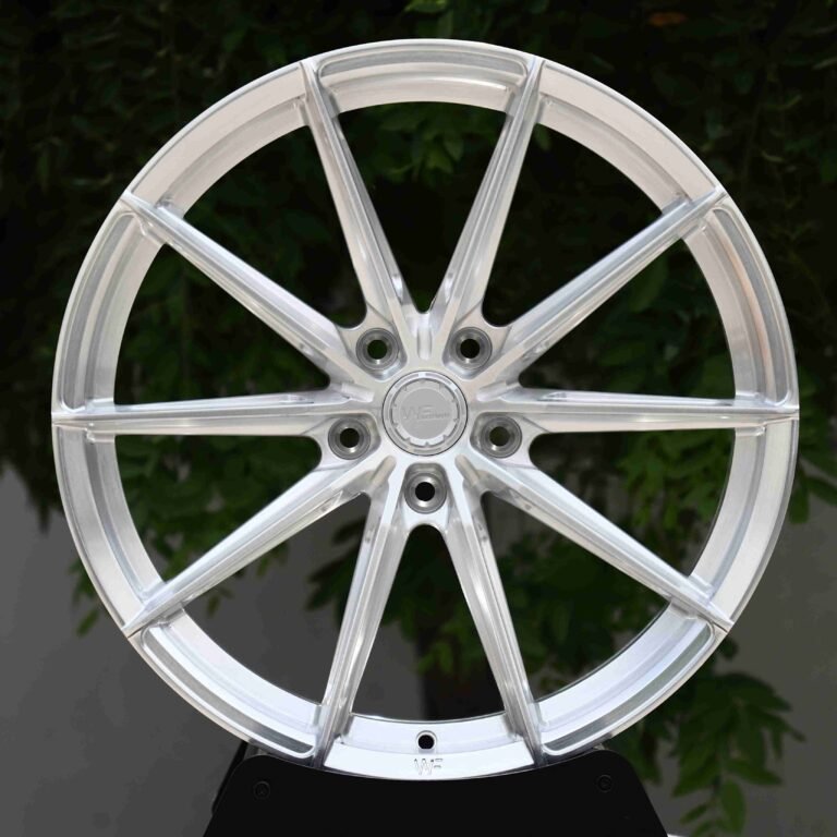 Wheelforce-Style Brushed Silver 10-Spoke Forged Wheels – Audi RS3 / M3 G80, front view