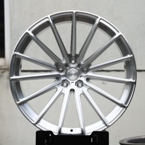 Wheelforce-Style Brushed Silver 5 W-Spoke Forged Wheels – Porsche 911 / M3 Fitment (5-Lug)