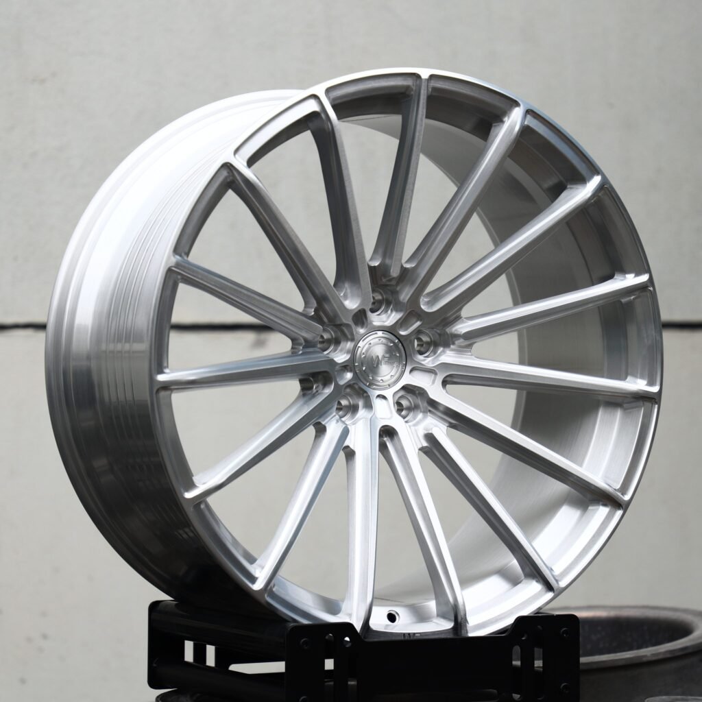 5x130 wheels – Brushed Silver 5 W-Spoke (Wheelforce-Style), side view