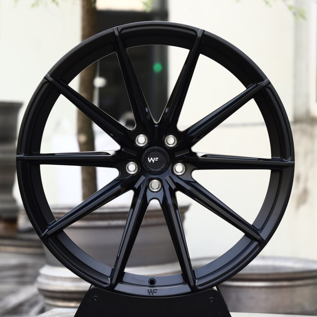 Porsche 911 wheels – Gloss Black 10-Spoke (Wheelforce-Style), front view