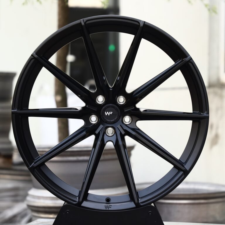 Porsche 911 wheels – Gloss Black 10-Spoke (Wheelforce-Style), front view