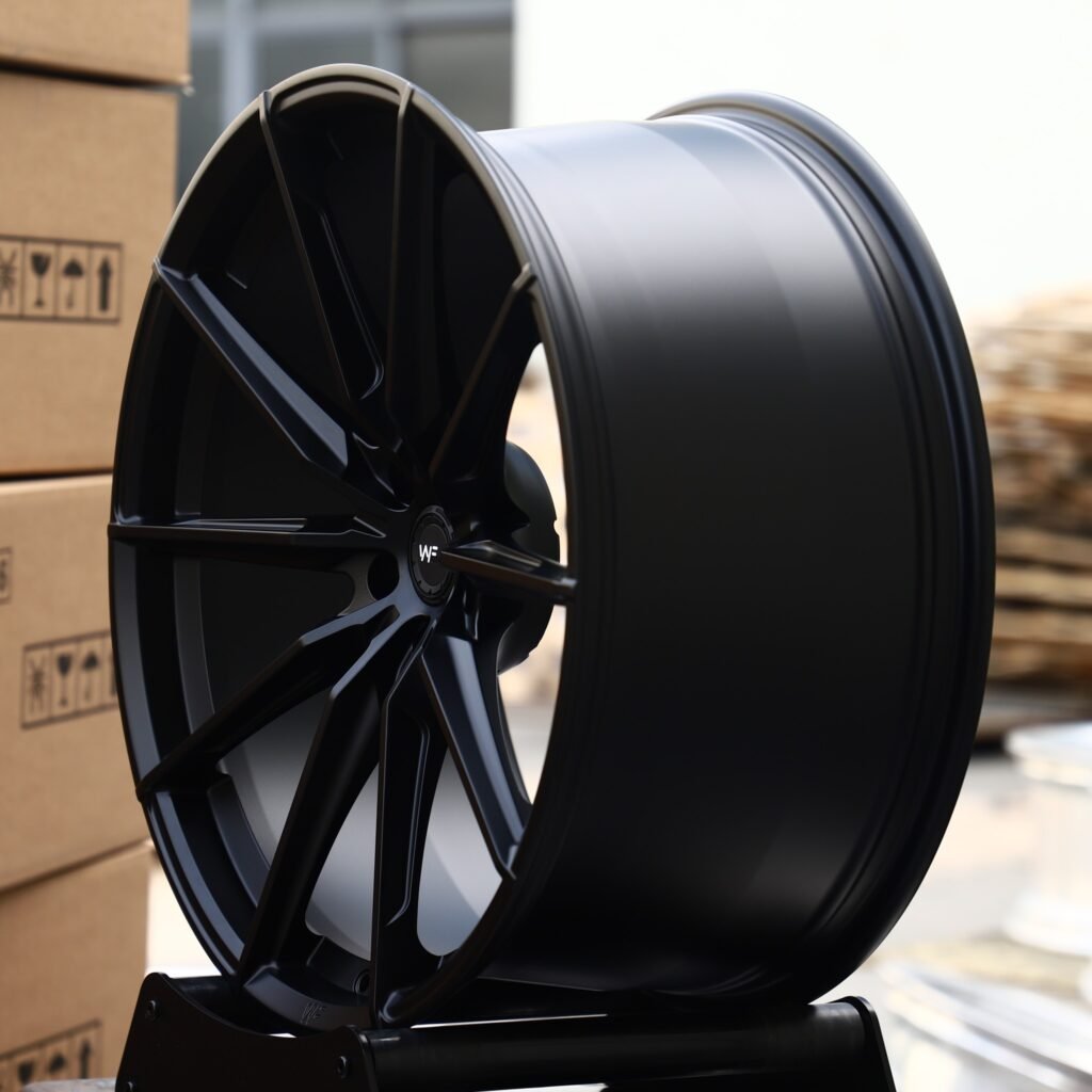 5x130 wheels – Gloss Black 10-Spoke (Wheelforce-Style), side view