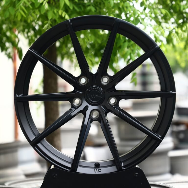 Porsche 911 wheels – Gloss Black 10-Spoke (Wheelforce-Style), front view