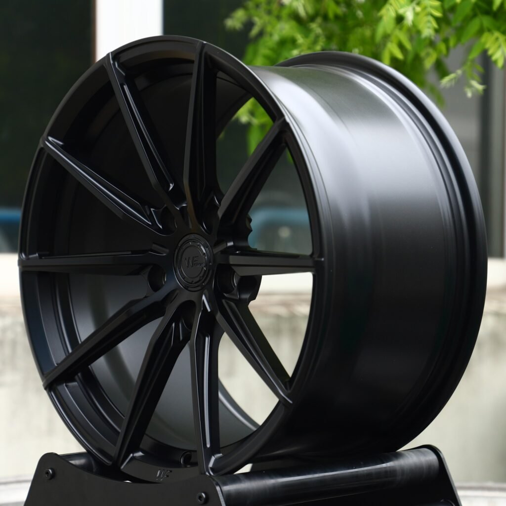 5x130 wheels – Gloss Black 10-Spoke (Wheelforce-Style), side view