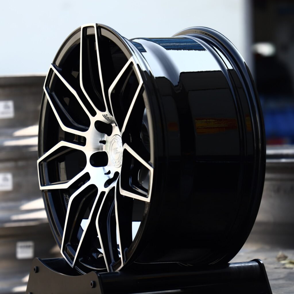 BMW M4 F82 wheels – Gloss Black Machined Petal (Wheelforce-Style), lip and barrel detail