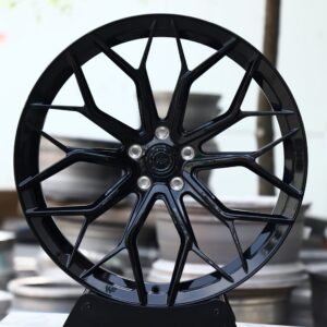 Wheelforce-Style Gloss Black Mesh Multi-Spoke Forged Wheels – Porsche 911 / M3 Fitment (5-Lug)