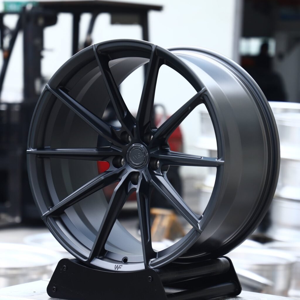 BMW M3 wheels – Gunmetal 10-Spoke (Wheelforce-Style), angled view