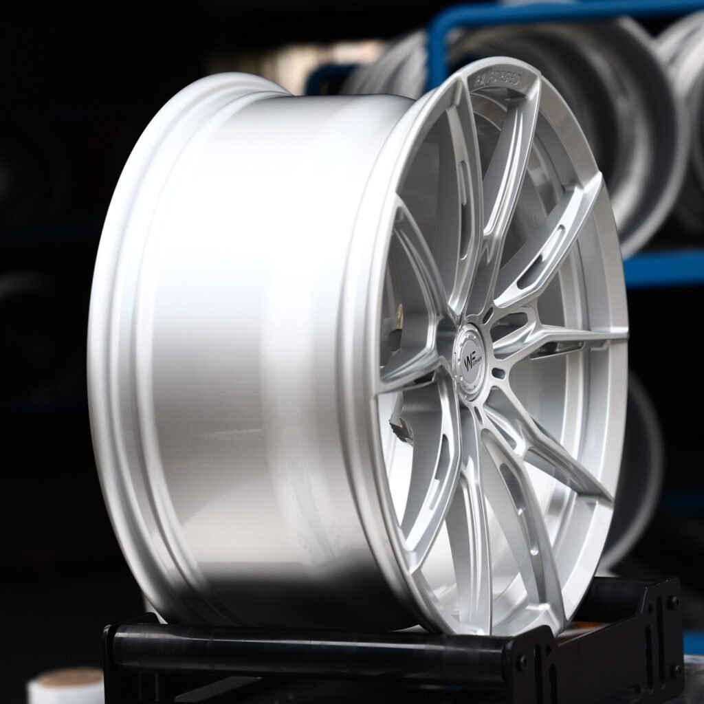 5x130 wheels – Hyper Silver Side-Milled 5 Y-Spoke (Wheelforce-Style), side view