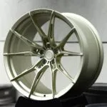 Wheelforce-Style Matte Olive Directional Multi-Spoke Forged Wheels – Porsche 911 / M3 Fitment (5-Lug)