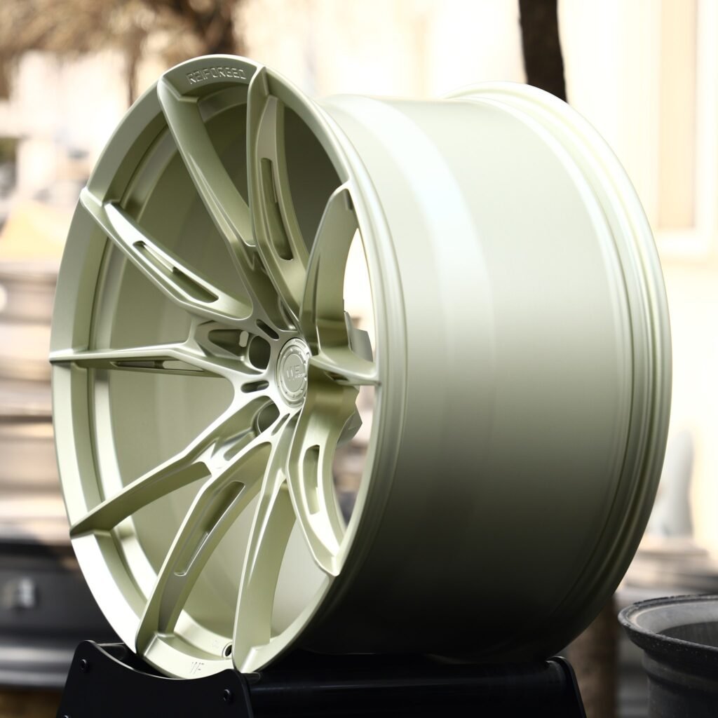 5x130 wheels – Matte Olive Directional Multi-Spoke (Wheelforce-Style), side view
