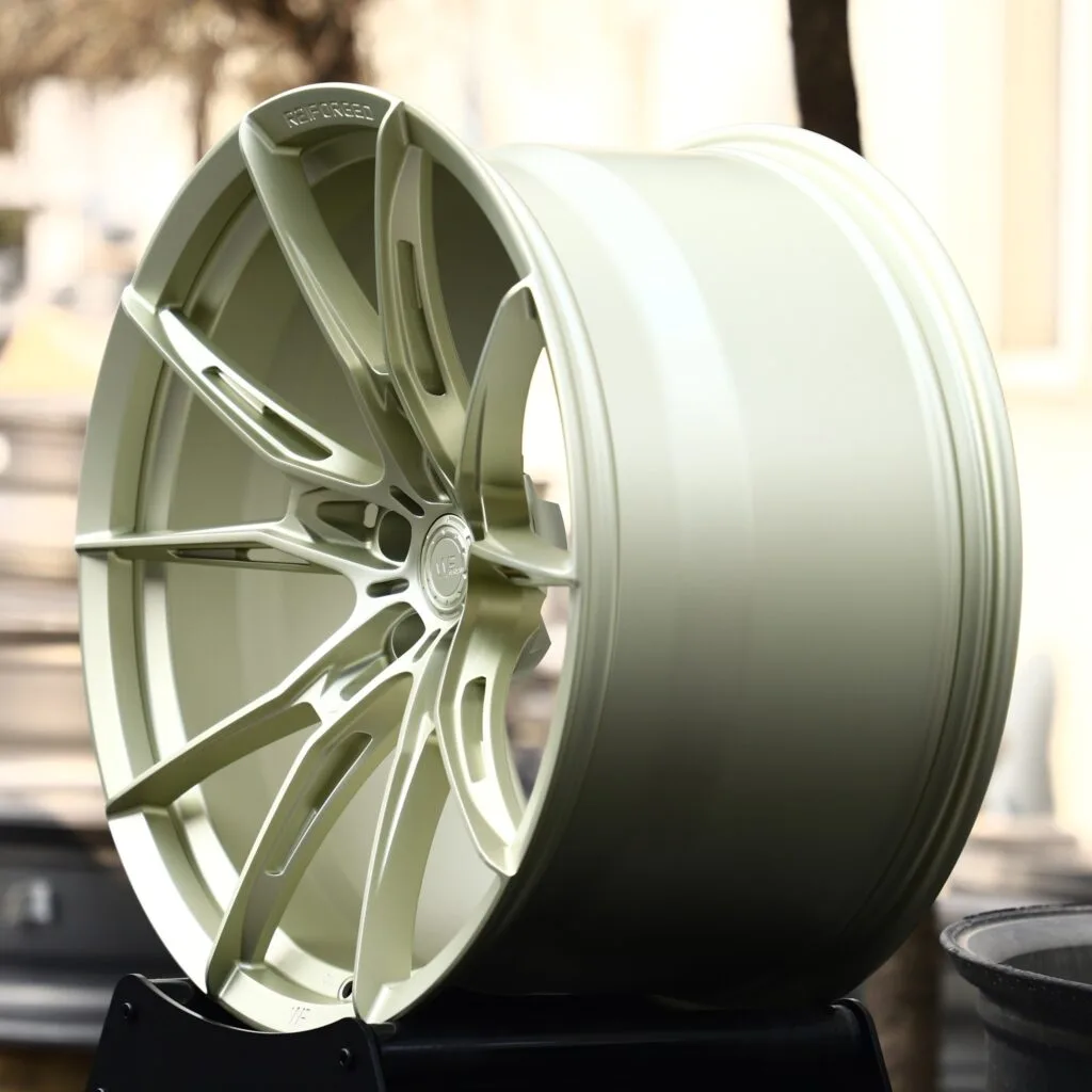 5x130 wheels – Matte Olive Directional Multi-Spoke (Wheelforce-Style), side view