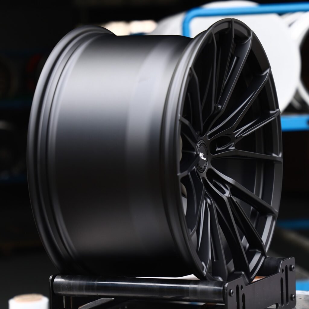 5x130 wheels – Satin Black 5 W-Spoke (Wheelforce-Style), side view