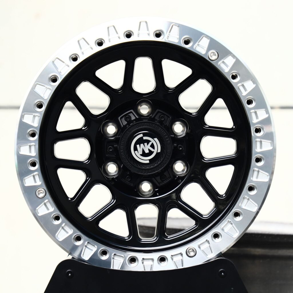 Ford F-150 wheels – Gloss Black Mesh Beadlock (WK-Style), front view