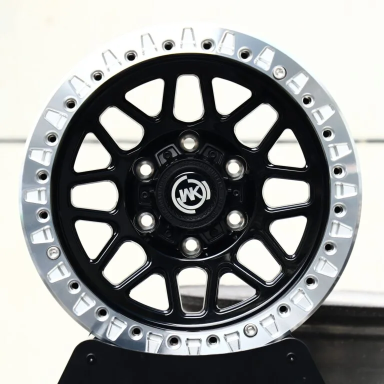 Ford F-150 wheels – Gloss Black Mesh Beadlock (WK-Style), front view