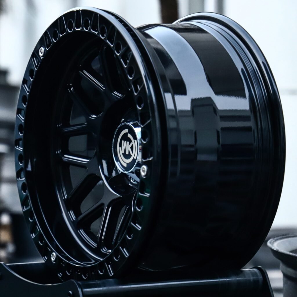 5x127 wheels – Gloss Black Multi-Spoke (WK-Style), side view