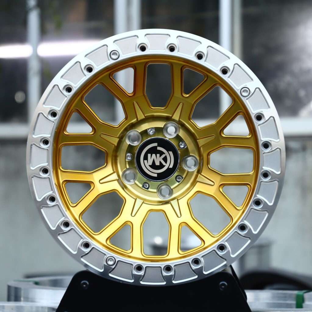 Ford F-150 wheels – Gold Multi-Spoke Beadlock (WK-Style), front view