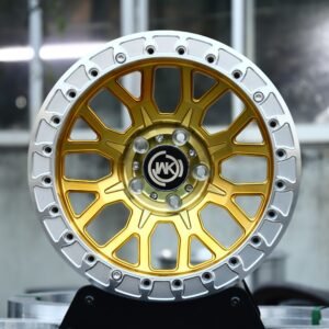 WK-Style Gold Multi-Spoke Beadlock Off-Road Forged Wheels – Ford F-150 / Silverado Fitment (6-Lug)