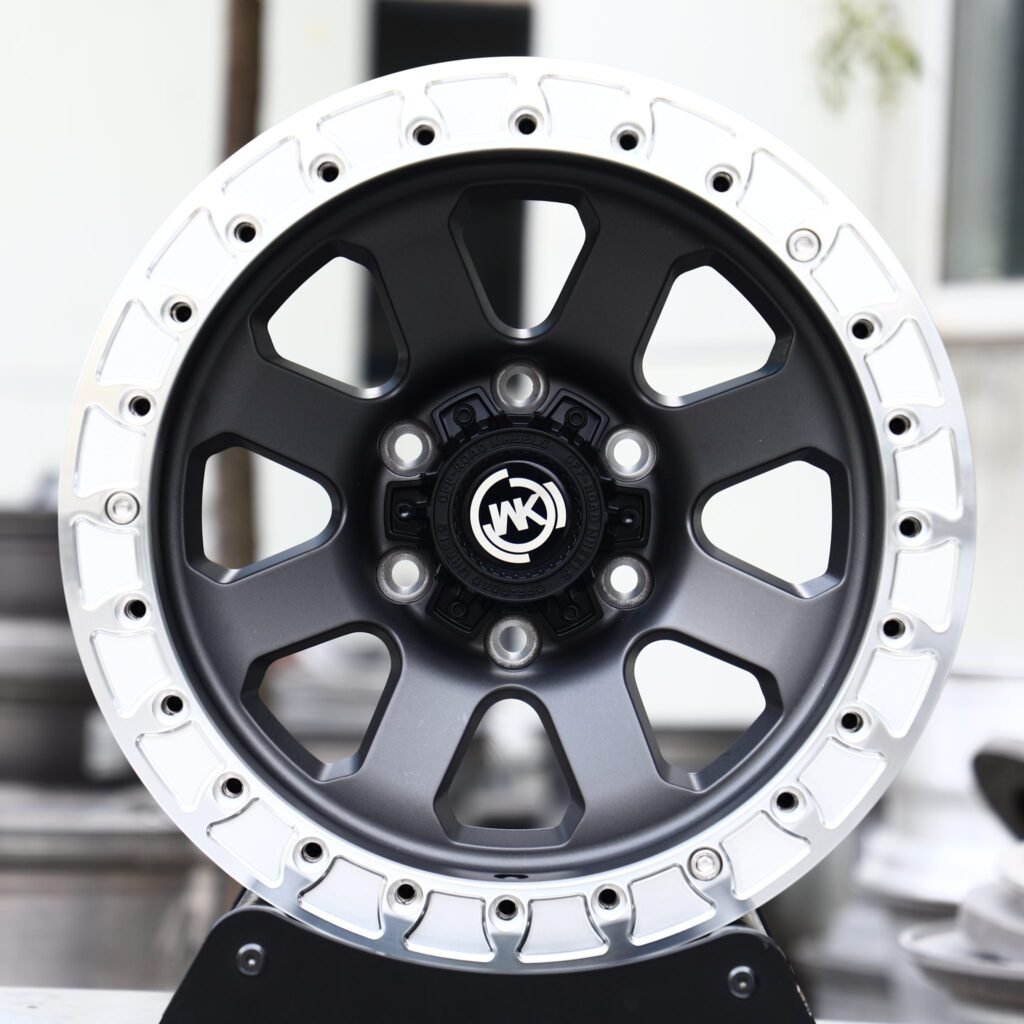 Ford F-150 wheels – Matte Black 6-Spoke Beadlock (WK-Style), front view