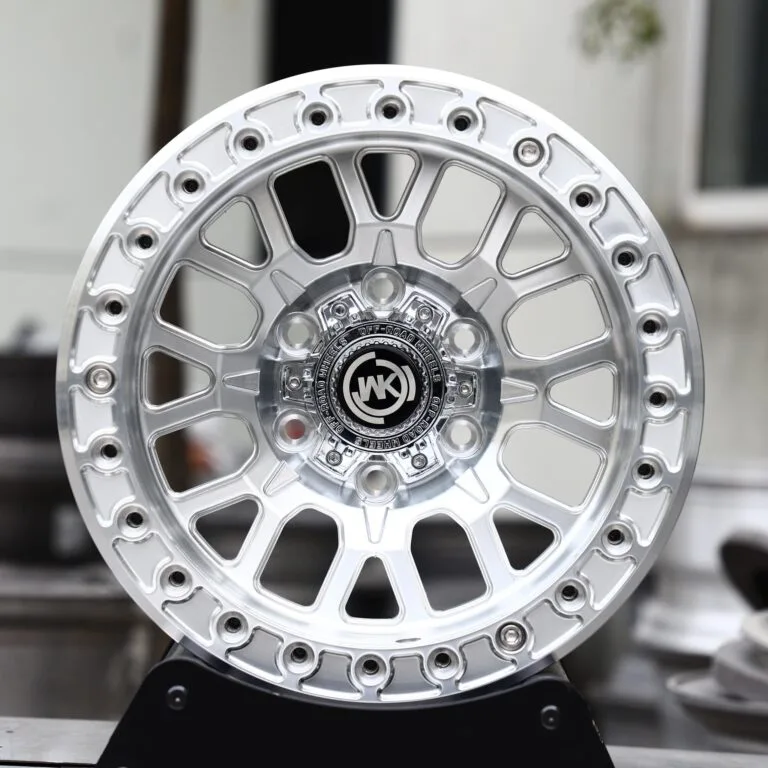 Ford F-150 wheels – Polished Multi-Spoke Beadlock (WK-Style), front view