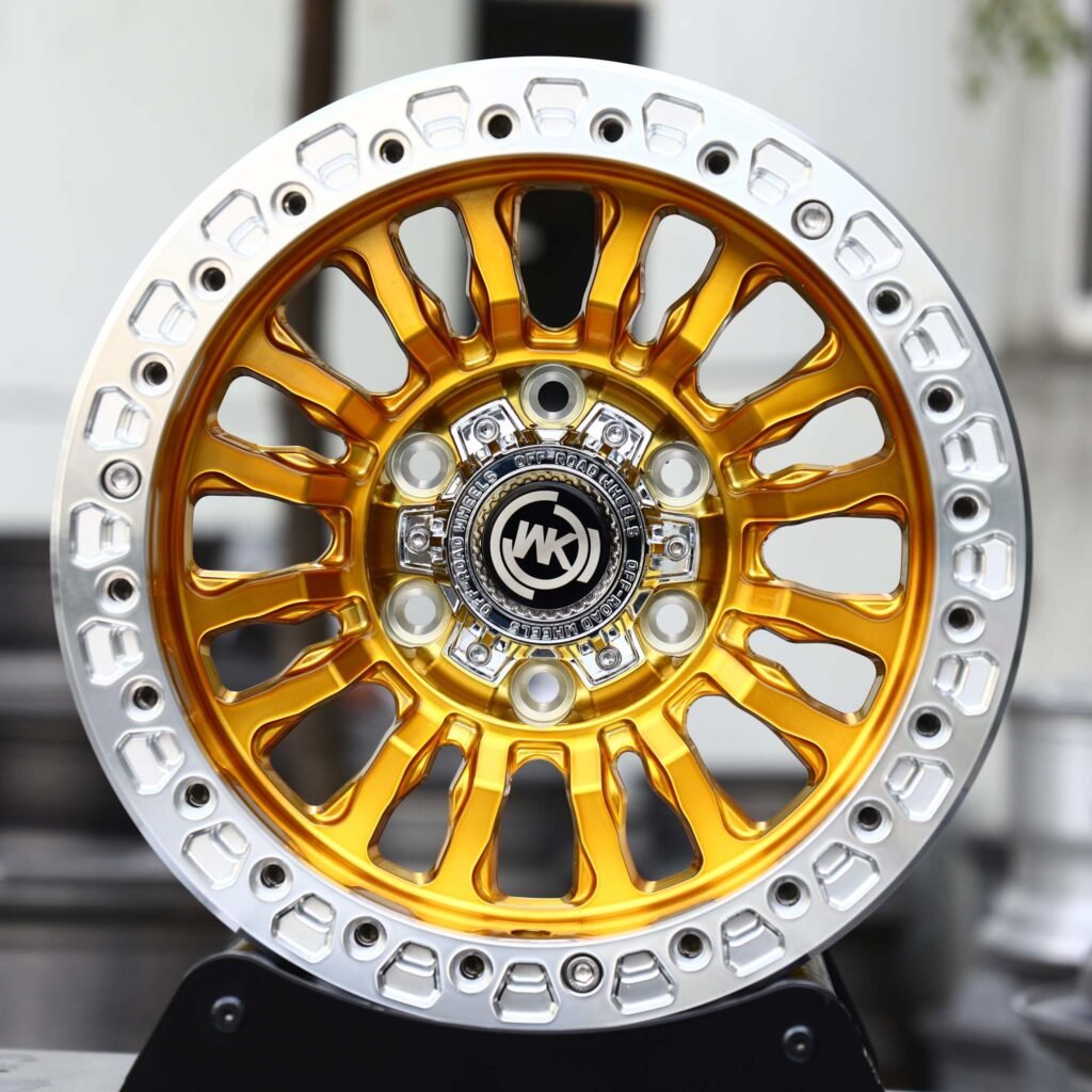 Ford F-150 wheels – Transparent Gold Multi-Spoke Beadlock (WK-Style), front view