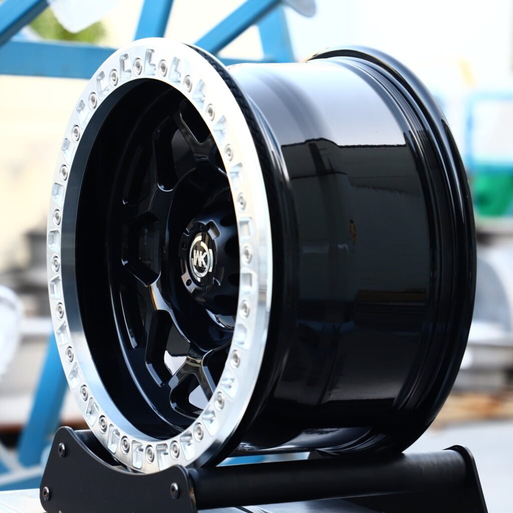 5x127 wheels – WK Wheels Gloss Black Custom Beadlock, side view