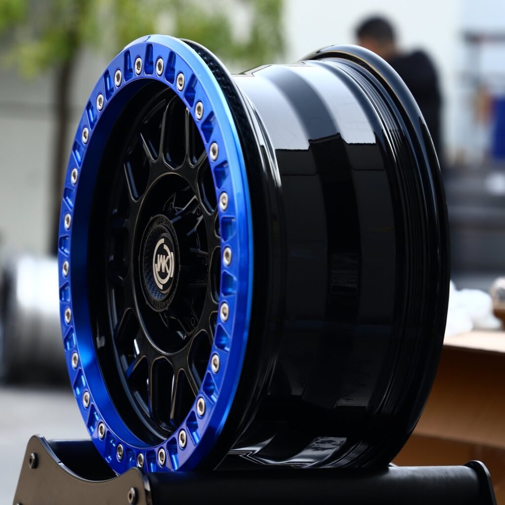 6x135 wheels – WK Wheels Transparent Blue Beadlock, side view