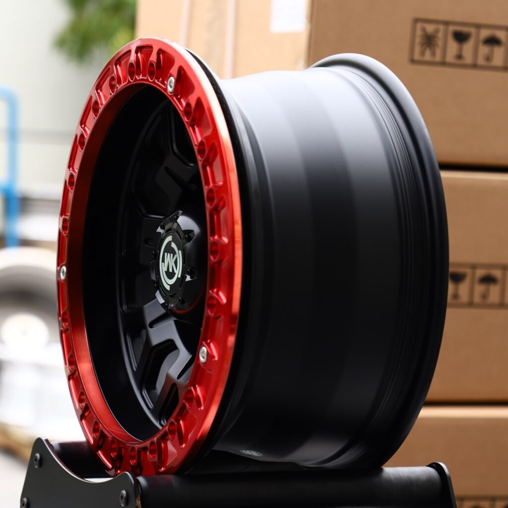 8x165.1 wheels – WK Wheels Transparent Red Beadlock, side view