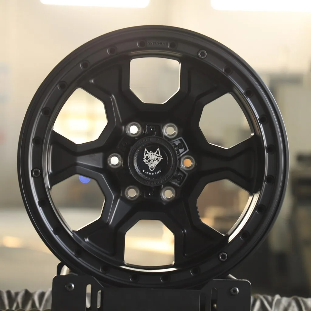 Toyota 4Runner wheels – Wolf Matte Black 6-Spoke Beadlock, front view