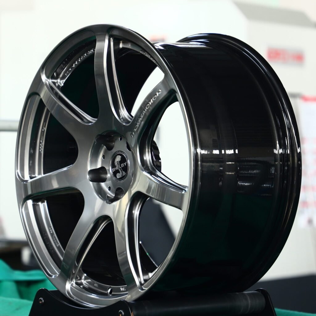 5x114.3 wheels – Bright Gray Custom (Shelby-Style), side view