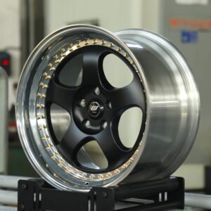 Work Meister S1 3P Matte Black Riveted Deep Dish Lip 3-Piece Forged Wheels – Nissan GT-R / Nissan 370Z Fitment (5-Lug)