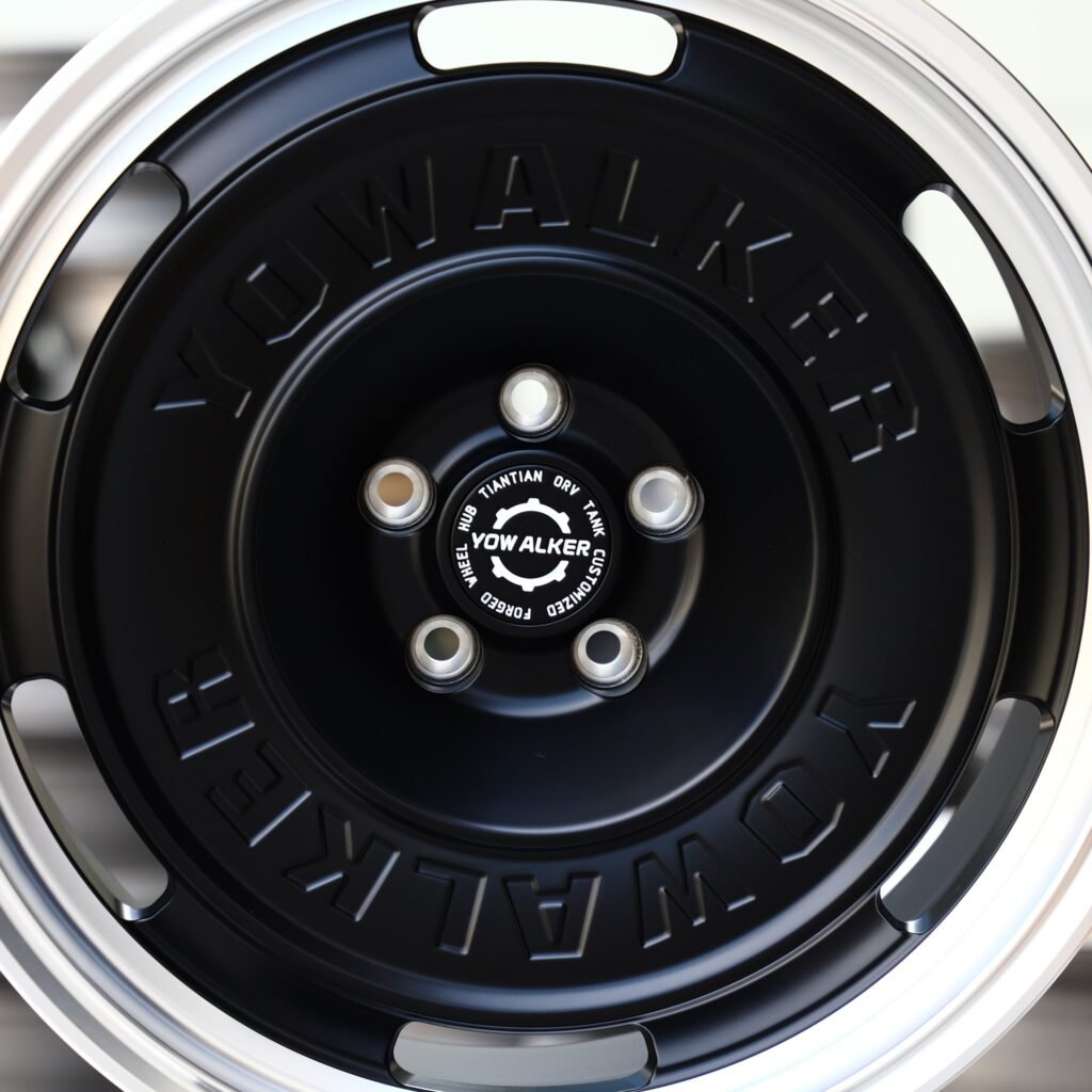 6x139.7 wheels – Yowalker Matte Black Full-Face Machined Lip, side view