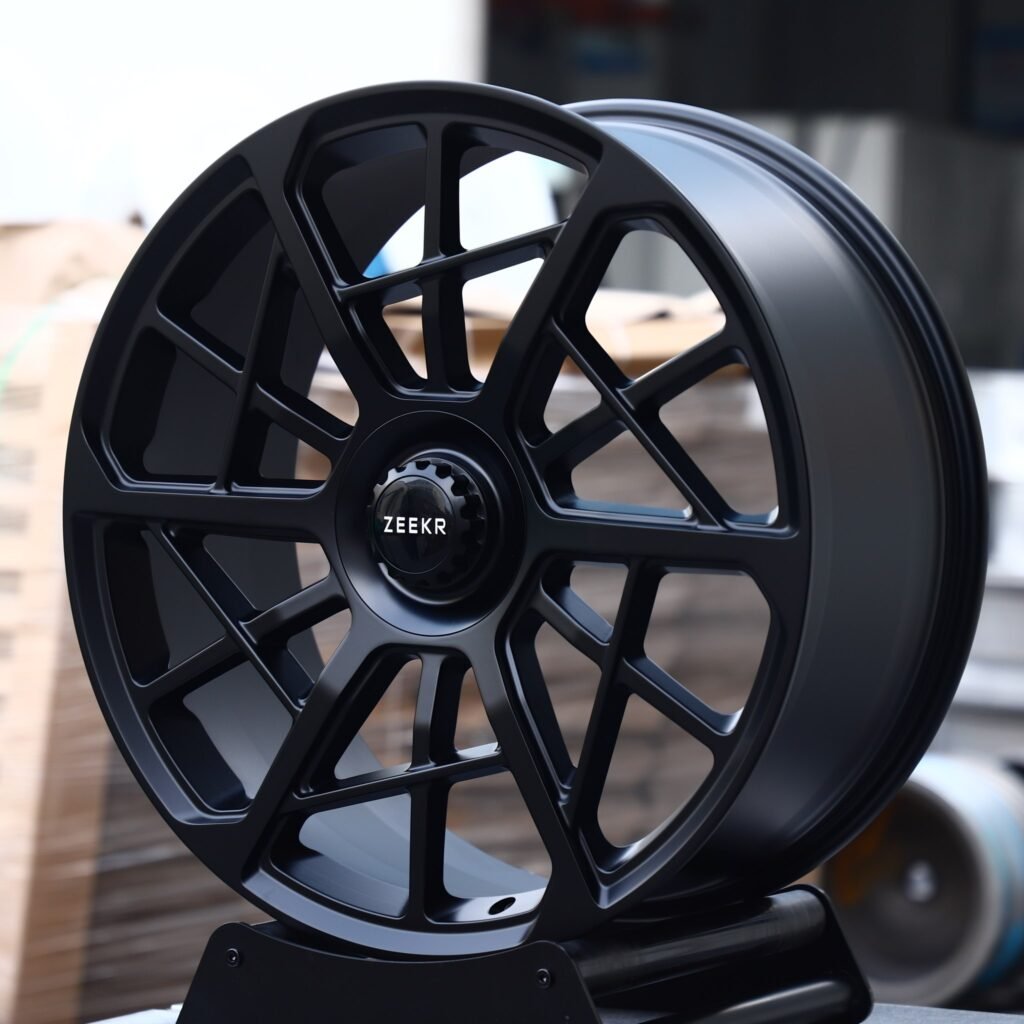Zeekr X wheels – Matte Black 10-Spoke (Zeekr OEM-Style), angled view