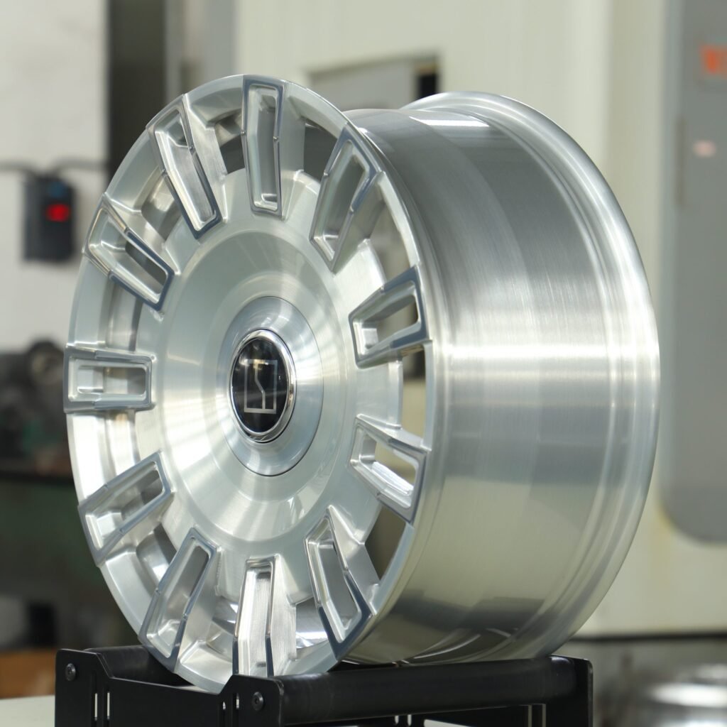 5x108 wheels – Brushed Silver Multi-Spoke, side view