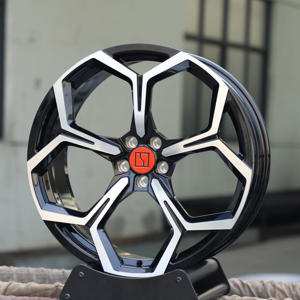 Zeekr 009 wheels – Matte Silver Petal-Spoke Machined Face, angled view