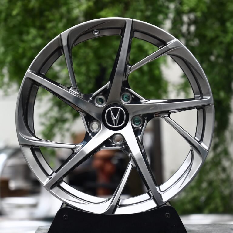 Acura OEM-Style Black Chrome 5 Twin-Spoke Directional Forged Wheels – Acura TLX / MDX, front view