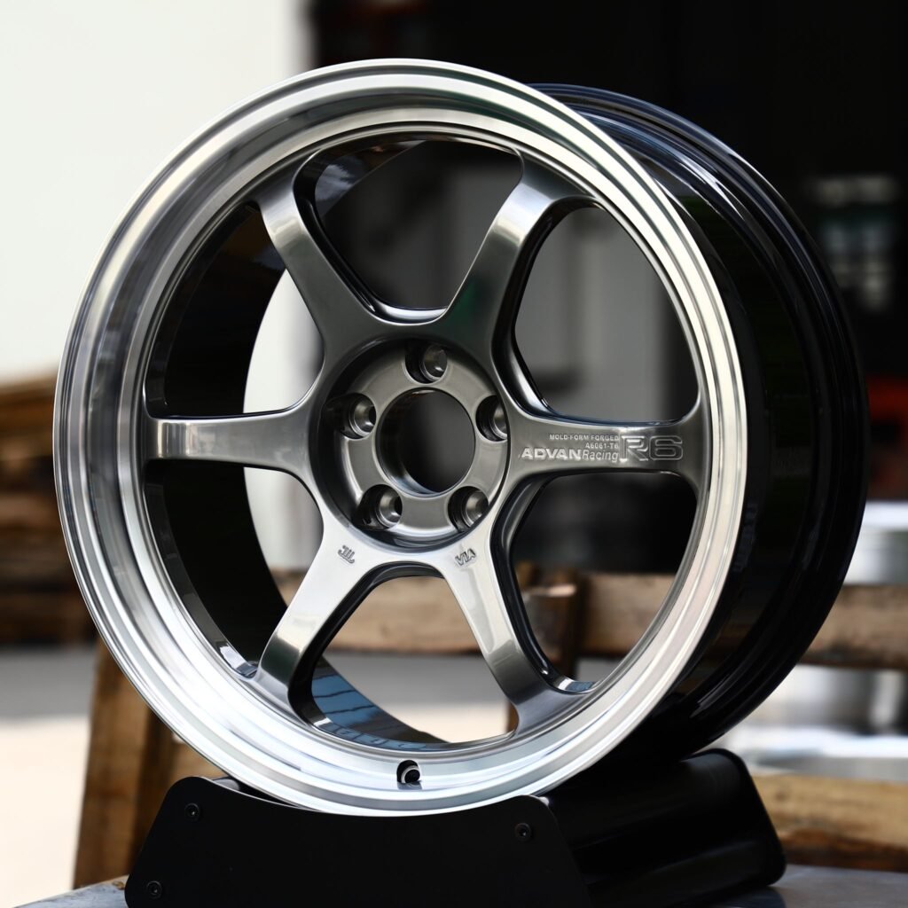 Volkswagen Golf wheels – Gunmetal 6-Spoke Polished Lip (Advan-Style), view 10