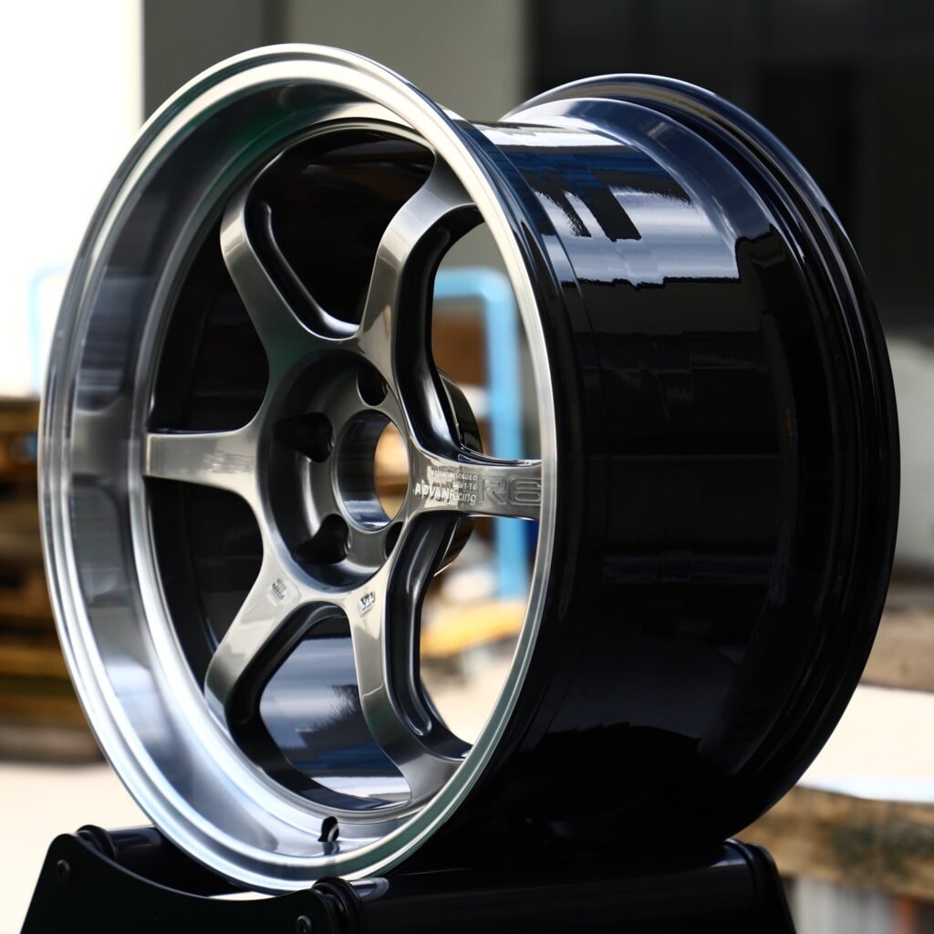 Audi RS3 8Y wheels – Gunmetal 6-Spoke Polished Lip (Advan-Style), alternate view