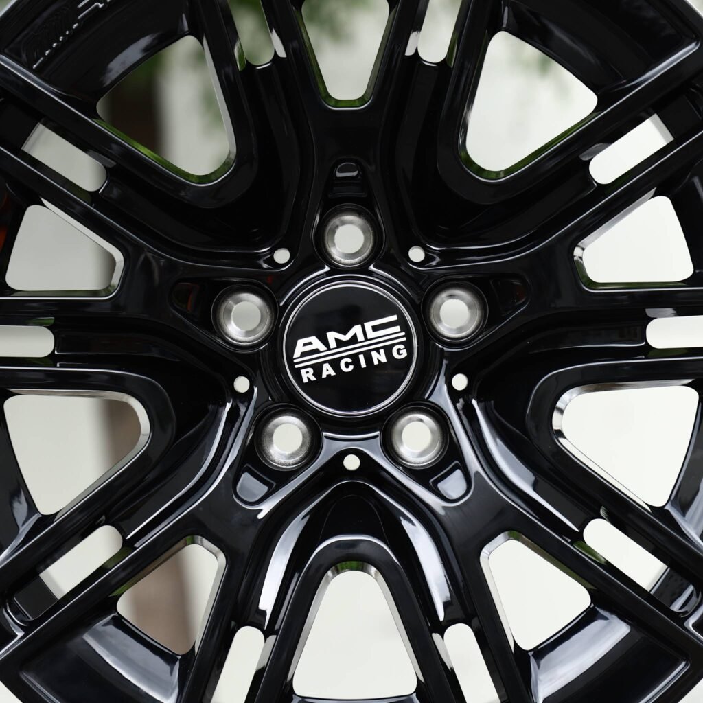 Audi RS3 8Y wheels – Gloss Black Split-Spoke Mesh (AMC Racing-Style), alternate view
