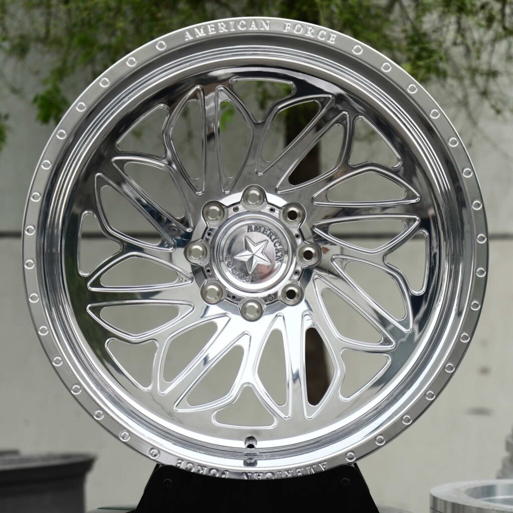 Ford F-250 Super Duty wheels – Polished Mesh Deep Dish (American Force-Style), front view
