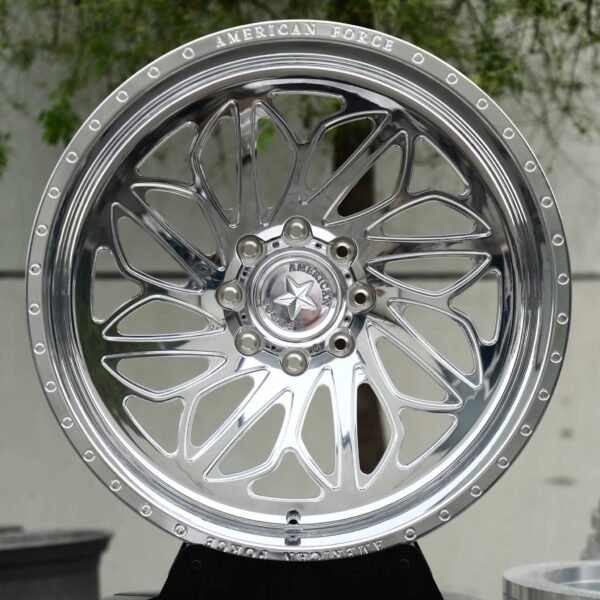 Ford F-250 Super Duty wheels – Polished Mesh Deep Dish (American Force-Style), front view