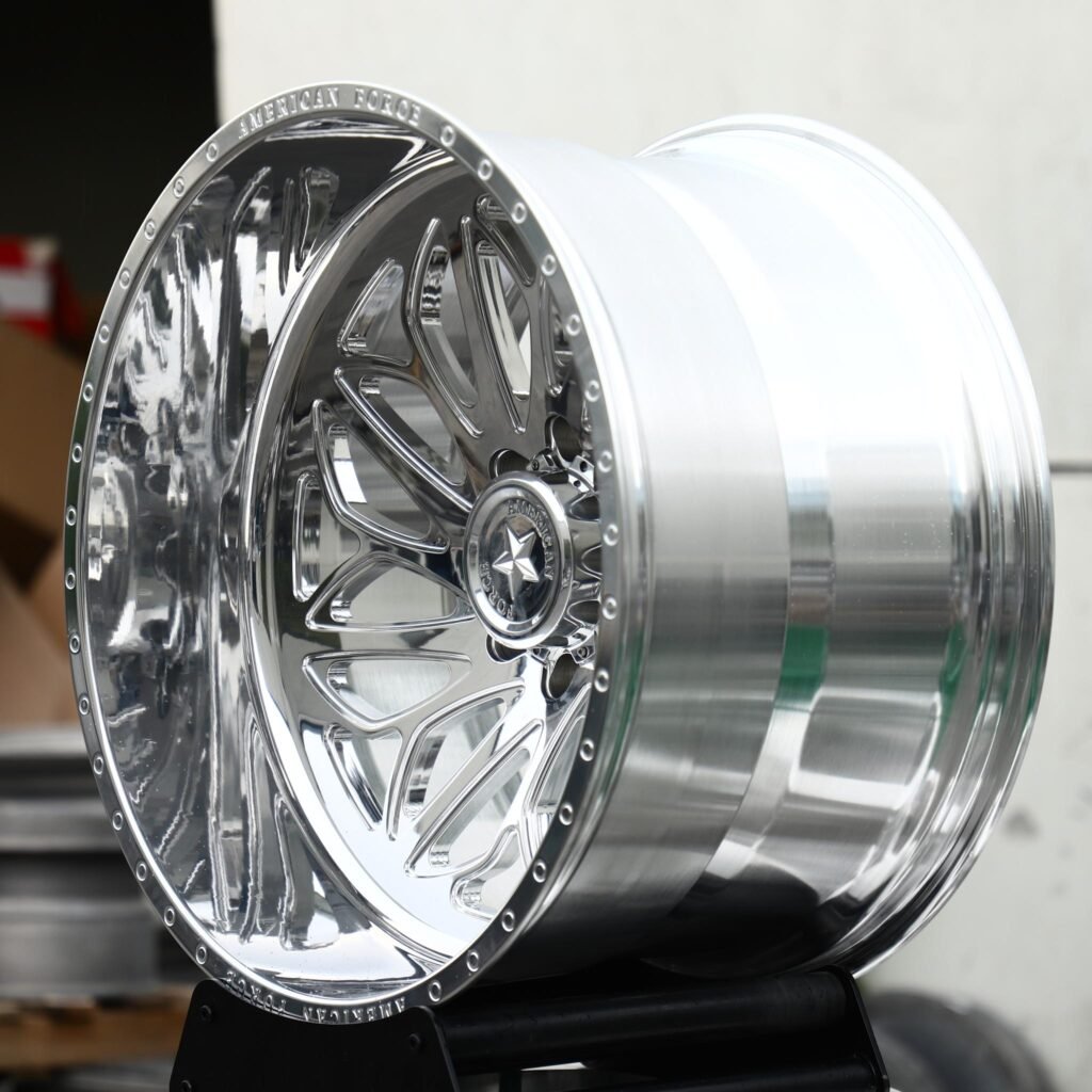 8x170 wheels – Polished Mesh Deep Dish (American Force-Style), side view