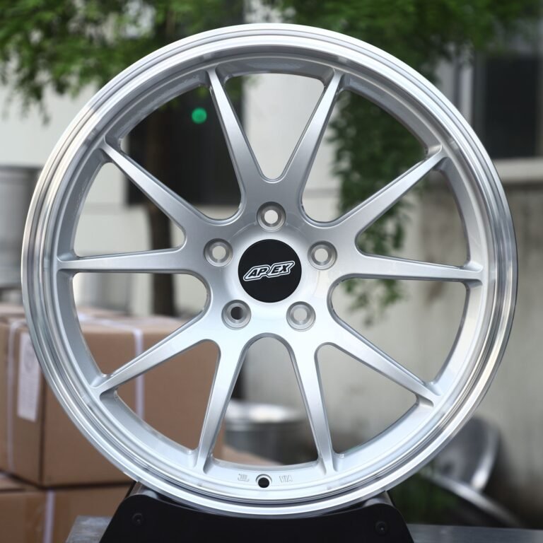 Mercedes-Benz E-Class wheels – Bright Silver 10-Spoke Polished Lip (APEX-Style), front view