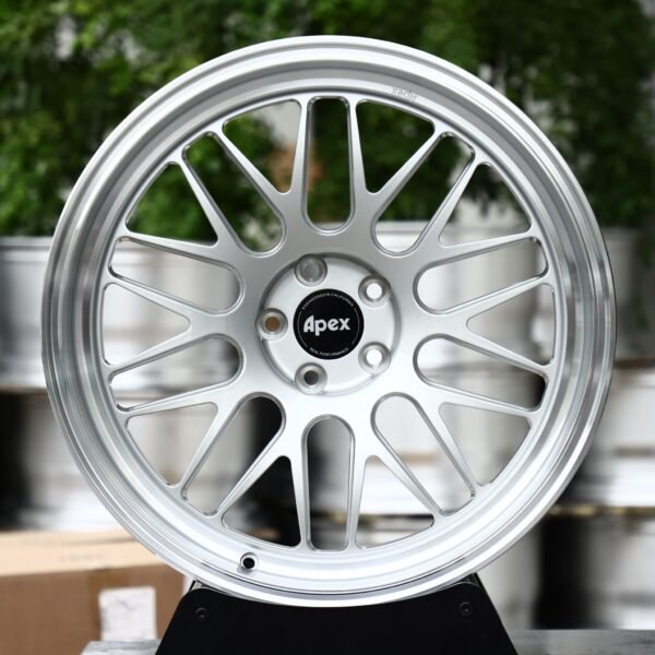 APEX-Style Bright Silver Mesh Polished Deep Lip Forged Wheels – BMW M3 / Audi RS5 Fitment (5-Lug) Deep Dish forged wheel