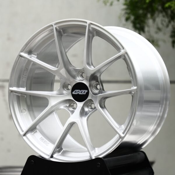 Toyota GR Supra wheels – Brushed Silver 10-Spoke Concave (APEX-Style), front view