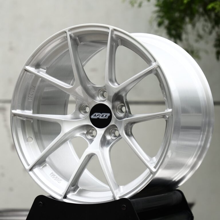 Toyota GR Supra wheels – Brushed Silver 10-Spoke Concave (APEX-Style), front view
