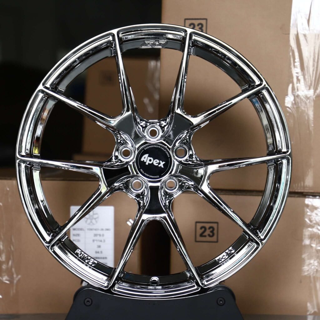 Audi RS3 wheels – Chrome 10-Spoke (APEX-Style), front view